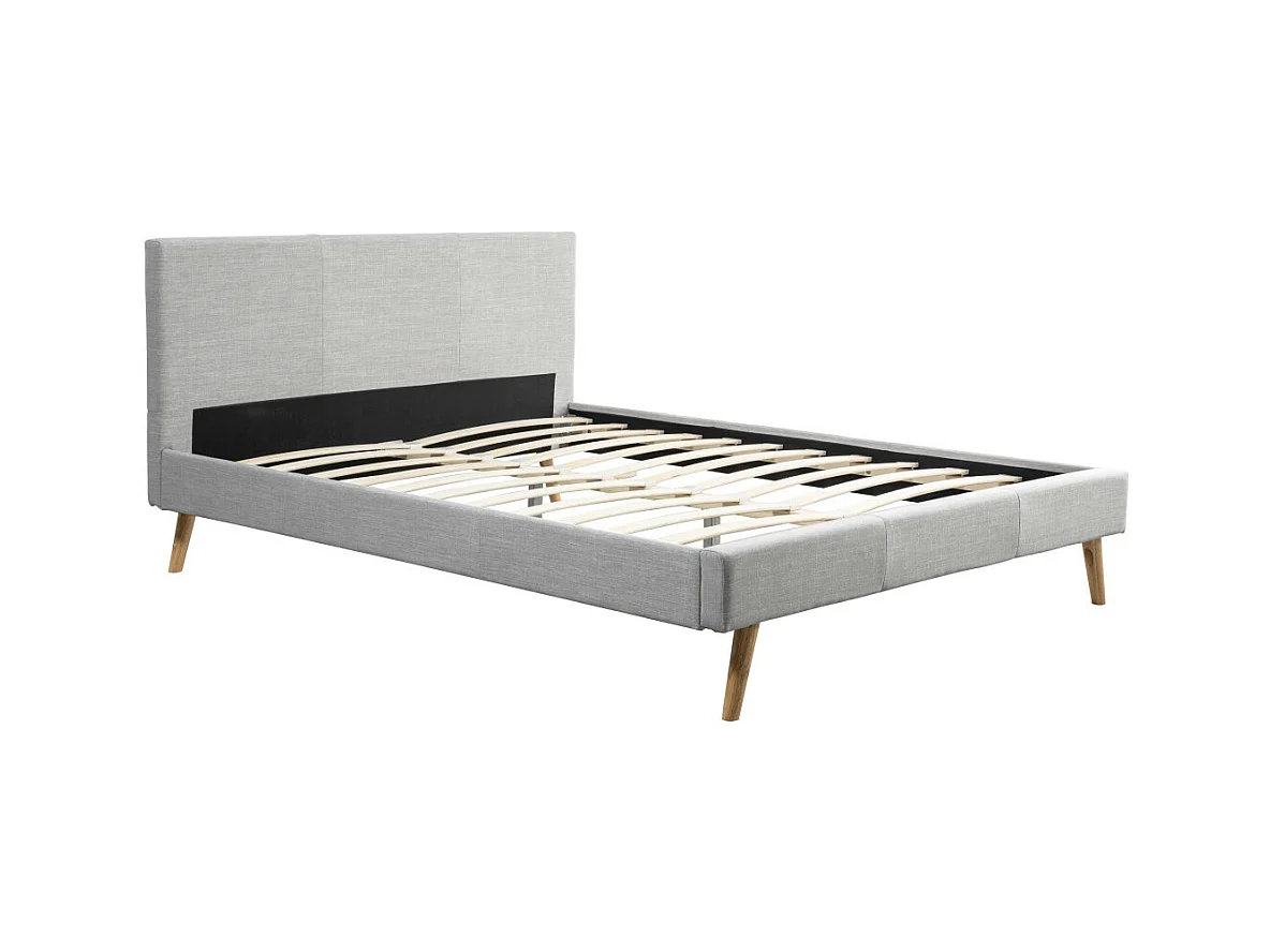 Cadre de lit LODI avec sommier à lattes - Gris clair, Largeur - 160 cm