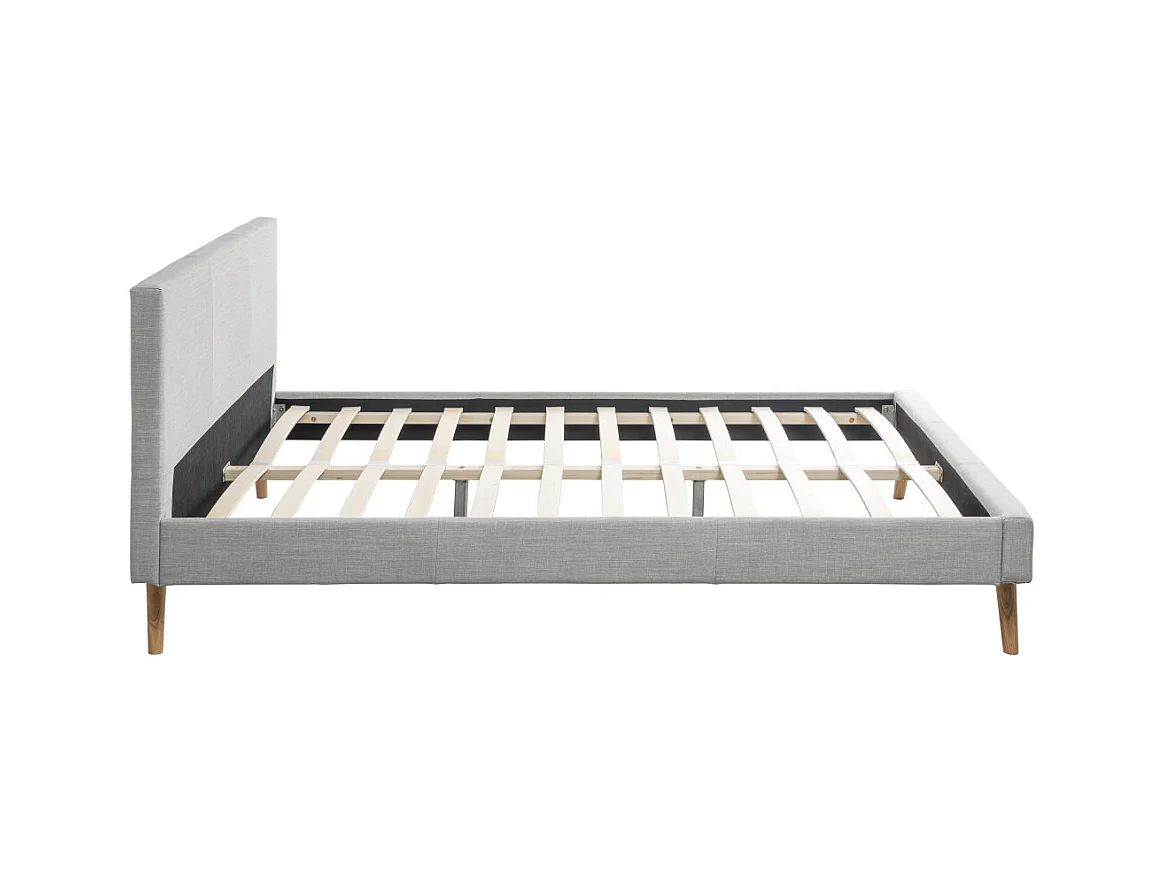 Cadre de lit LODI avec sommier à lattes - Gris clair, Largeur - 160 cm