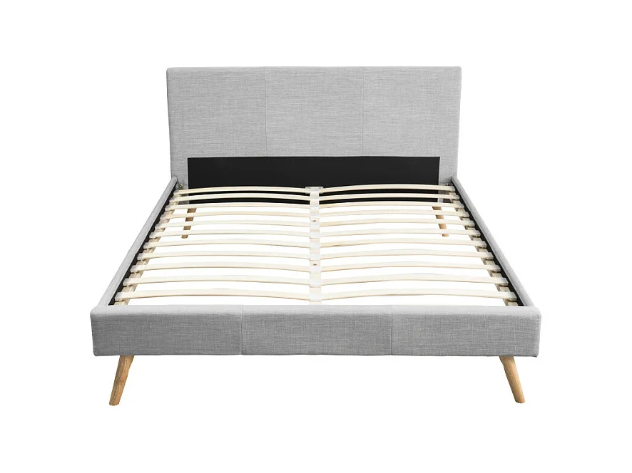 Cadre de lit LODI avec sommier à lattes - Gris clair, Largeur - 160 cm
