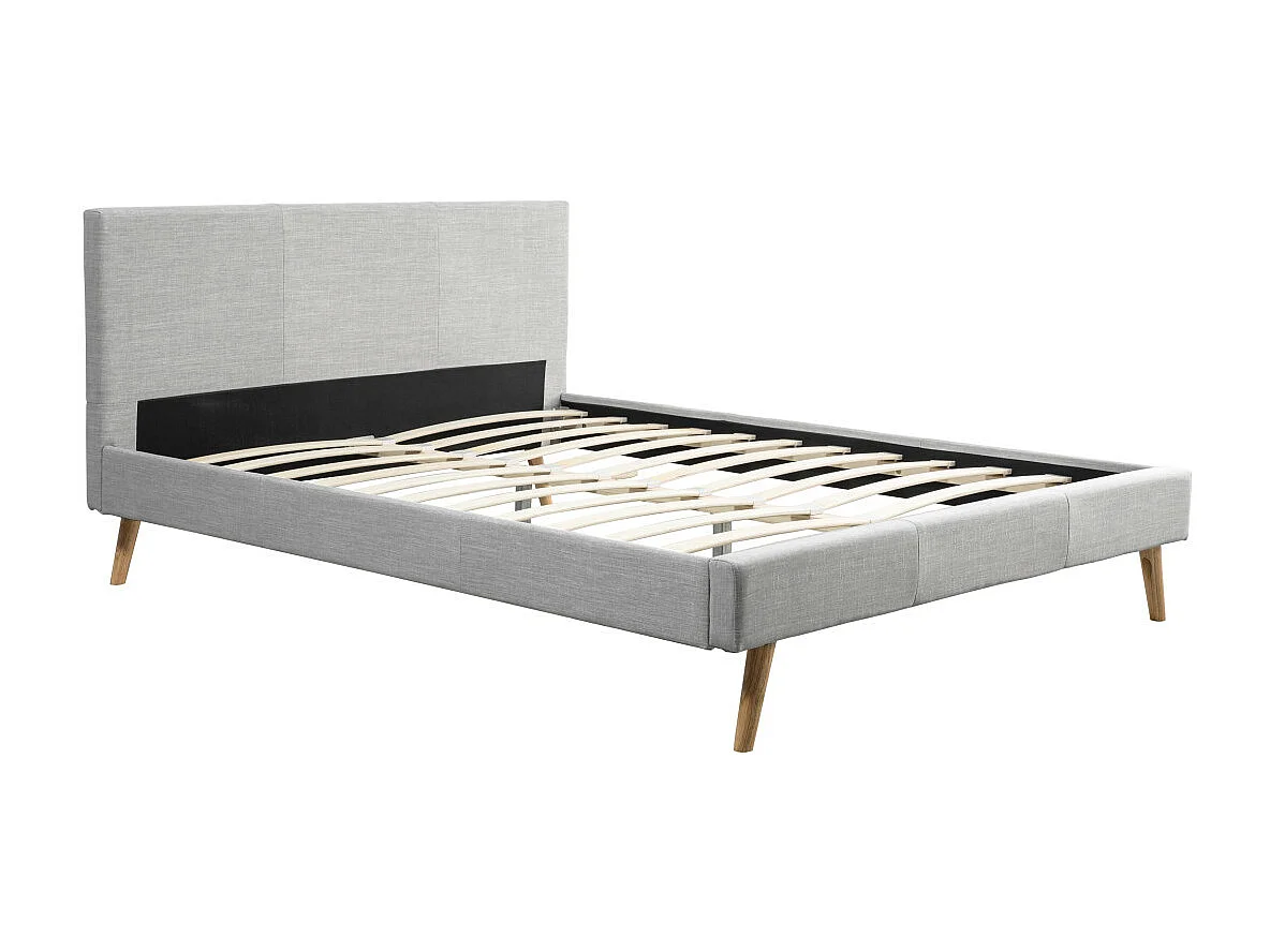 Cadre de lit LODI avec sommier à lattes - Gris clair, Largeur - 160 cm
