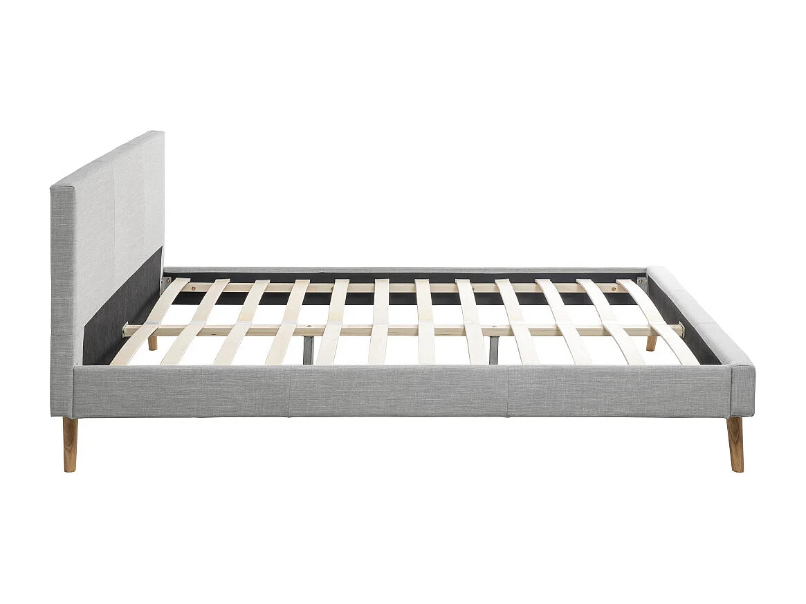Cadre de lit LODI avec sommier à lattes - Gris clair, Largeur - 160 cm