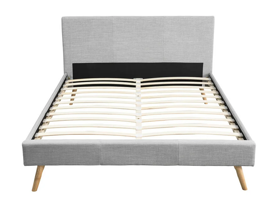 Cadre de lit LODI avec sommier à lattes - Gris clair, Largeur - 160 cm