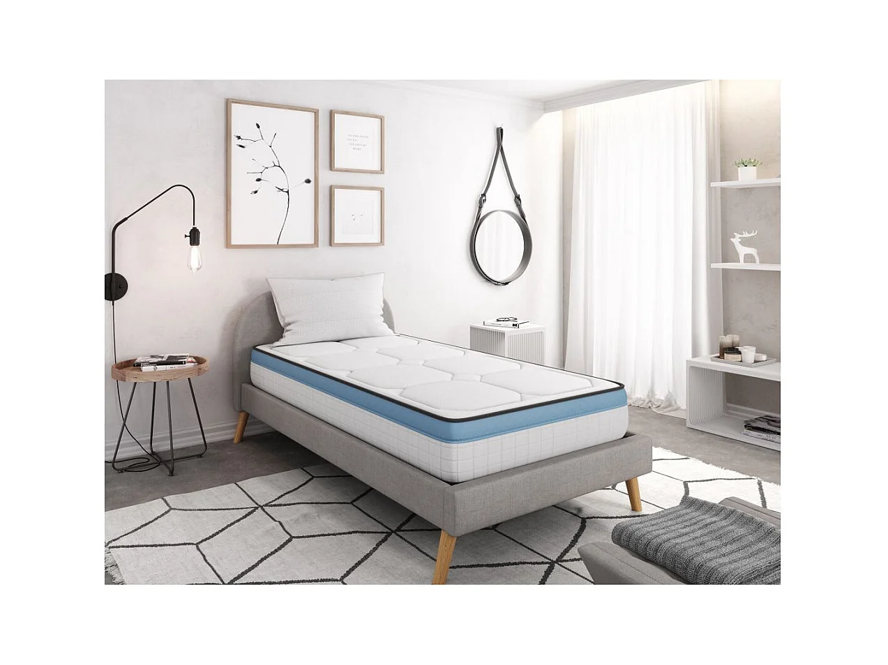 Matelas GEL FRESH mousse à mémoire de forme + mousse frozen gel - épaisseur 27cm - 90x190cm