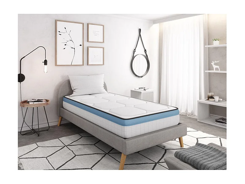 Matelas GEL FRESH mousse à mémoire de forme + mousse frozen gel - épaisseur 27cm - 90x190cm