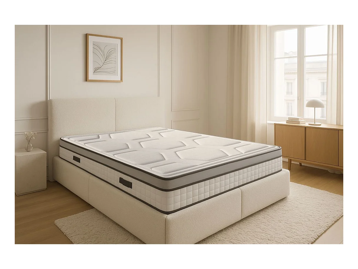 Matelas SPRING mousse à mémoire de forme + Ressorts ensachés - épaisseur 30cm - 160x200cm