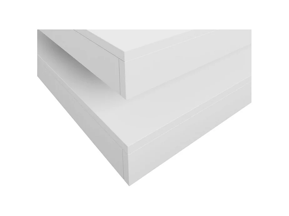 Mesa de café convertible Trenton 125, Blanco, 34x70x70cm, Aglomerado laminado, Angular