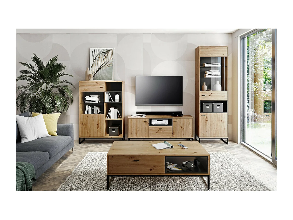 Table basse ODILE 1 tiroir 120cm - Bois