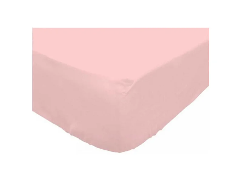 SOLEIL d'OCRE Drap housse Camille - Coton percale - 90 x 190 cm - Rose