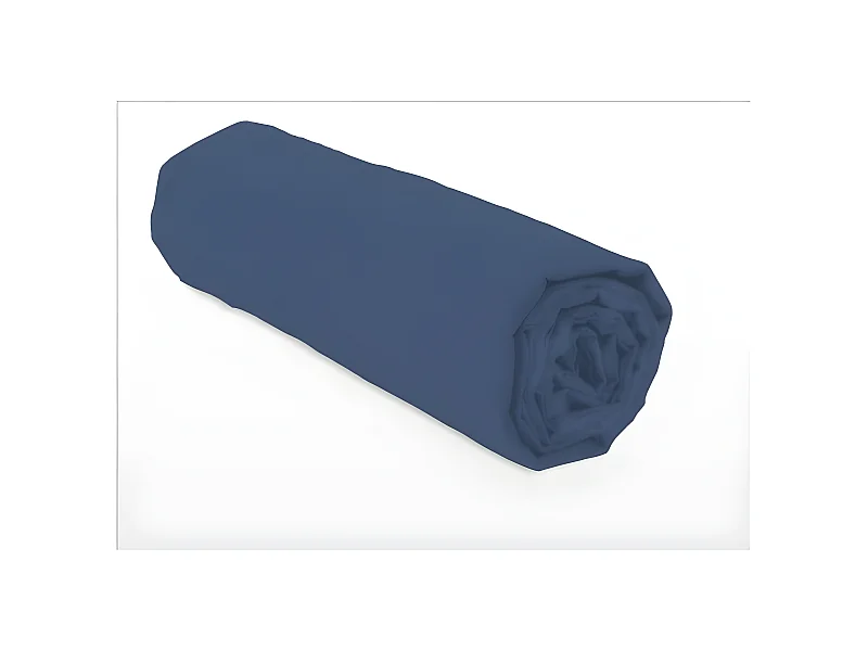 Spannbettlaken 90 x 190 + 30 cm 100% Baumwolle Blau