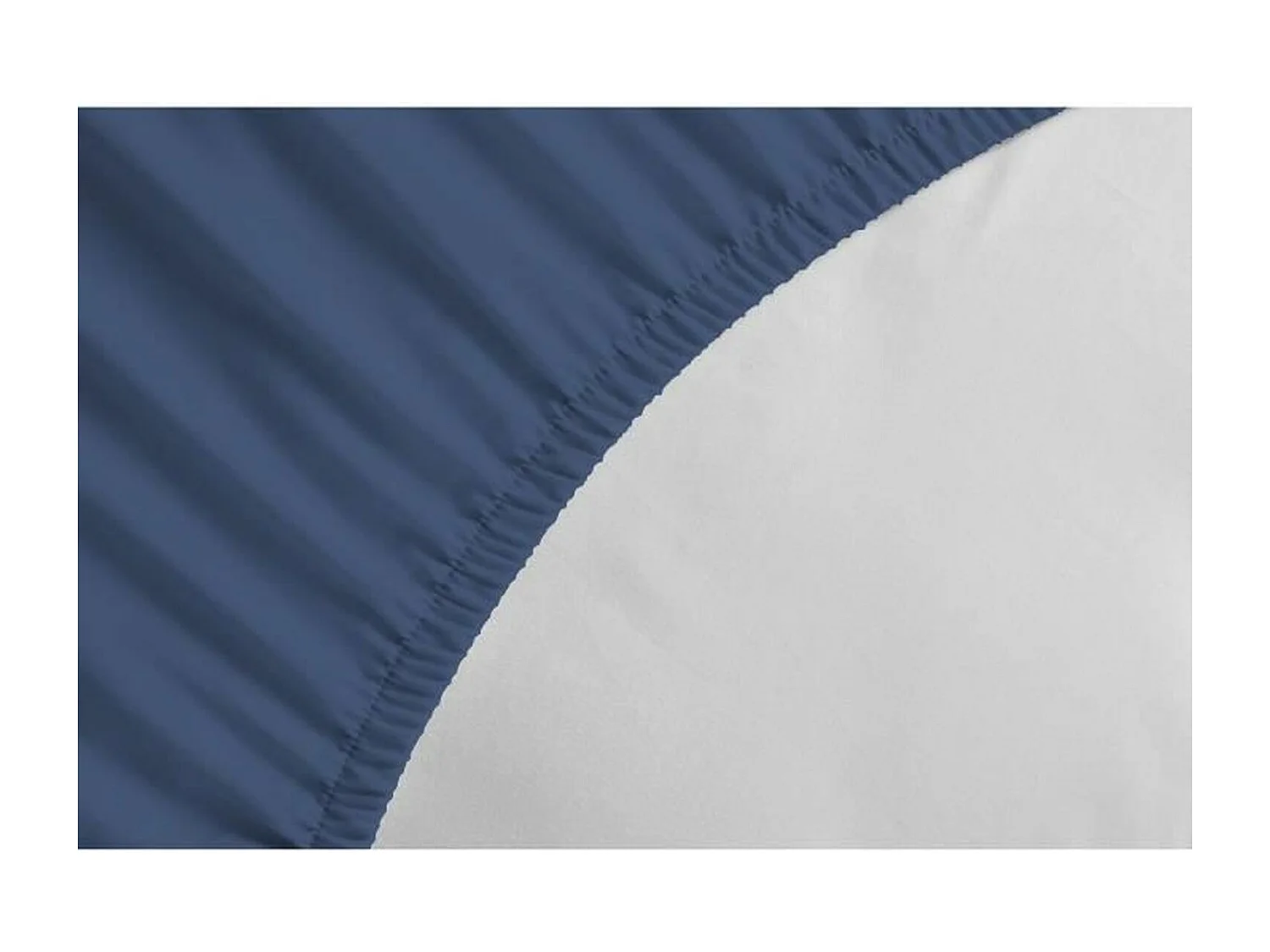 Drap housse bleu 160 x 200 + 30 cm