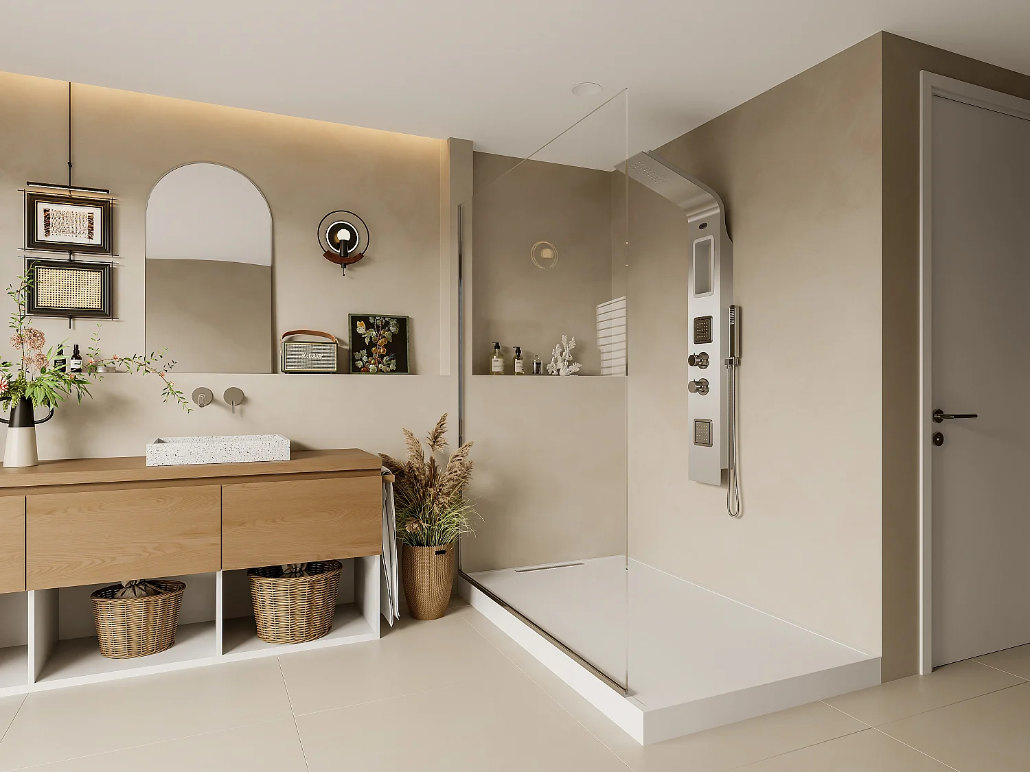 Massage Duschpaneel Duschsäule - 22 x 145 cm - AMANDA