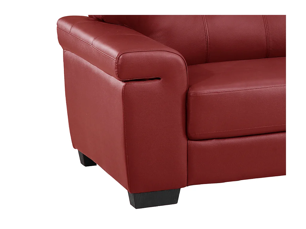 Divani a 3+2 posti in pelle Rosso - HAZEL