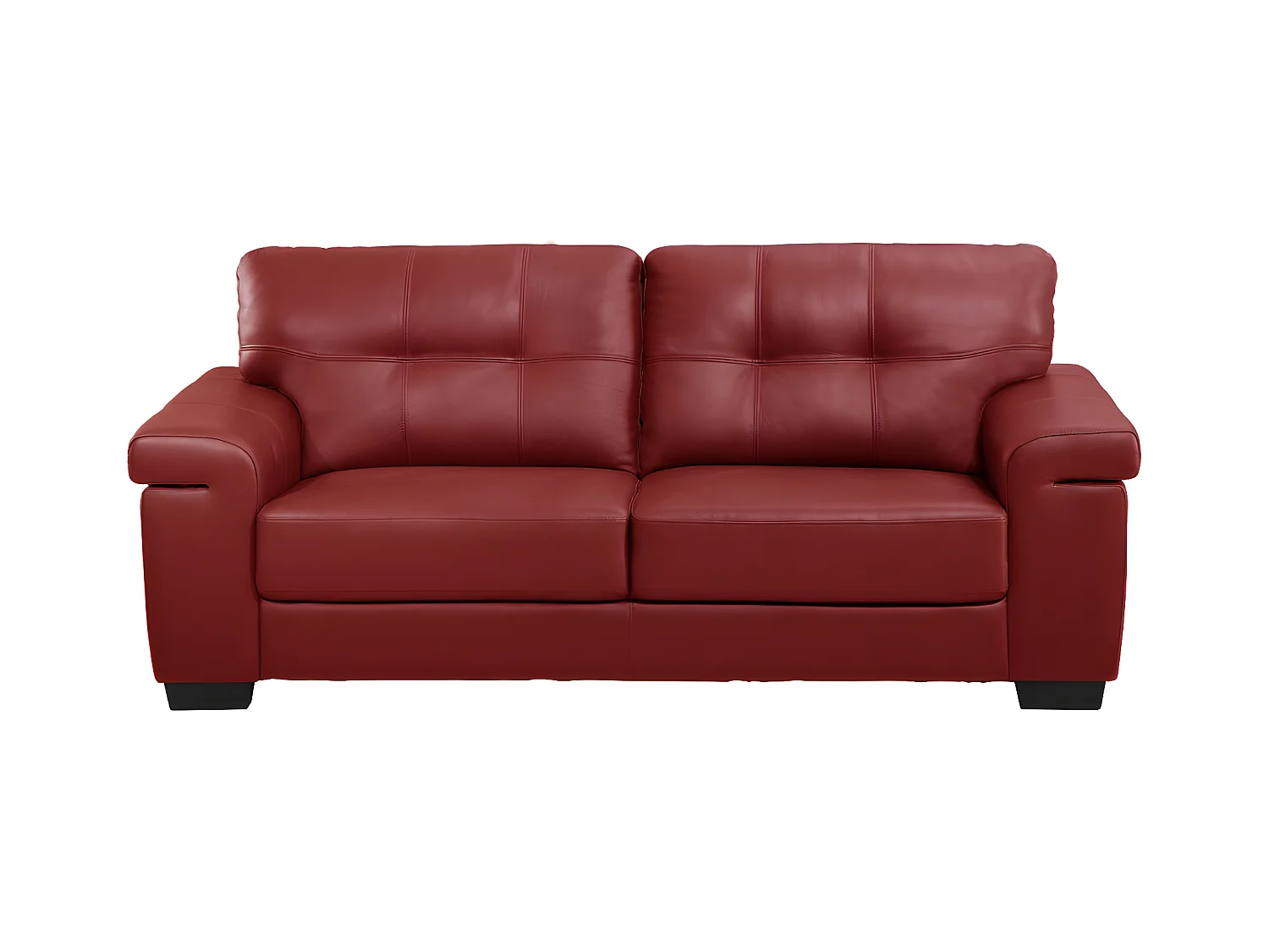 Driezits- en tweezitsbank van leer HAZEL - Rood