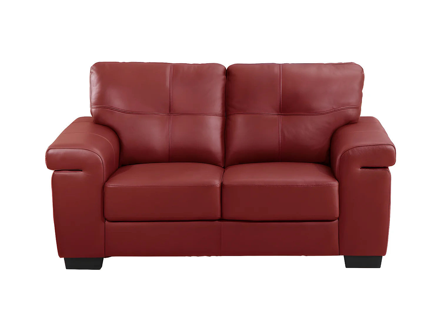 Driezits- en tweezitsbank van leer HAZEL - Rood