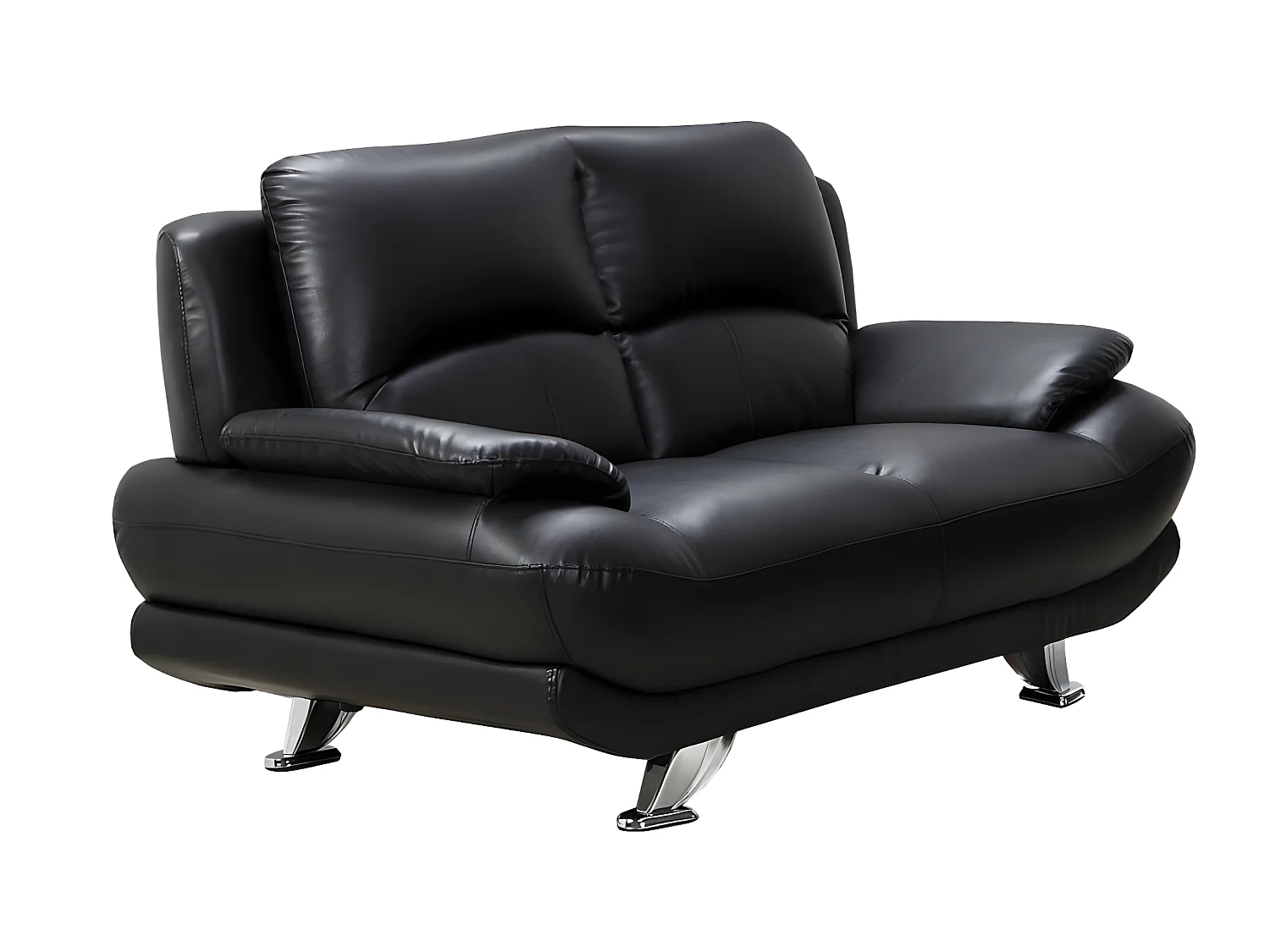 Couchgarnitur 3+2 - Kunstleder - Schwarz - MUSKO