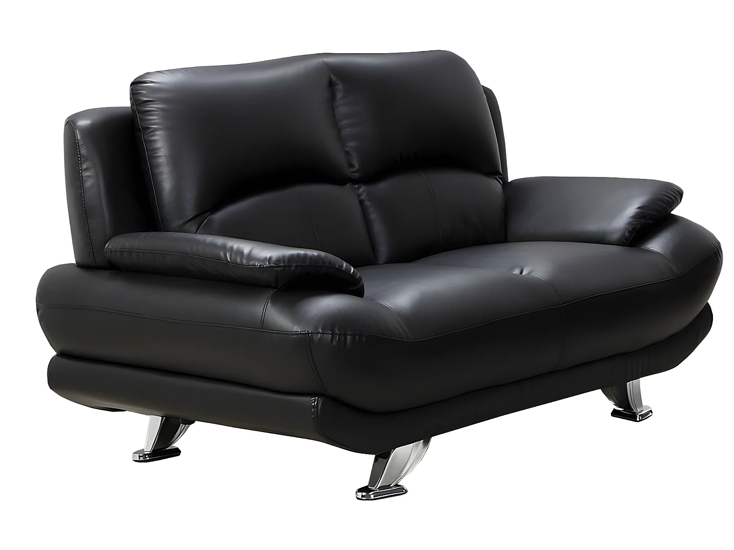 Driezits- en tweezitsbankvan kunstleer MUSKO - Zwart.