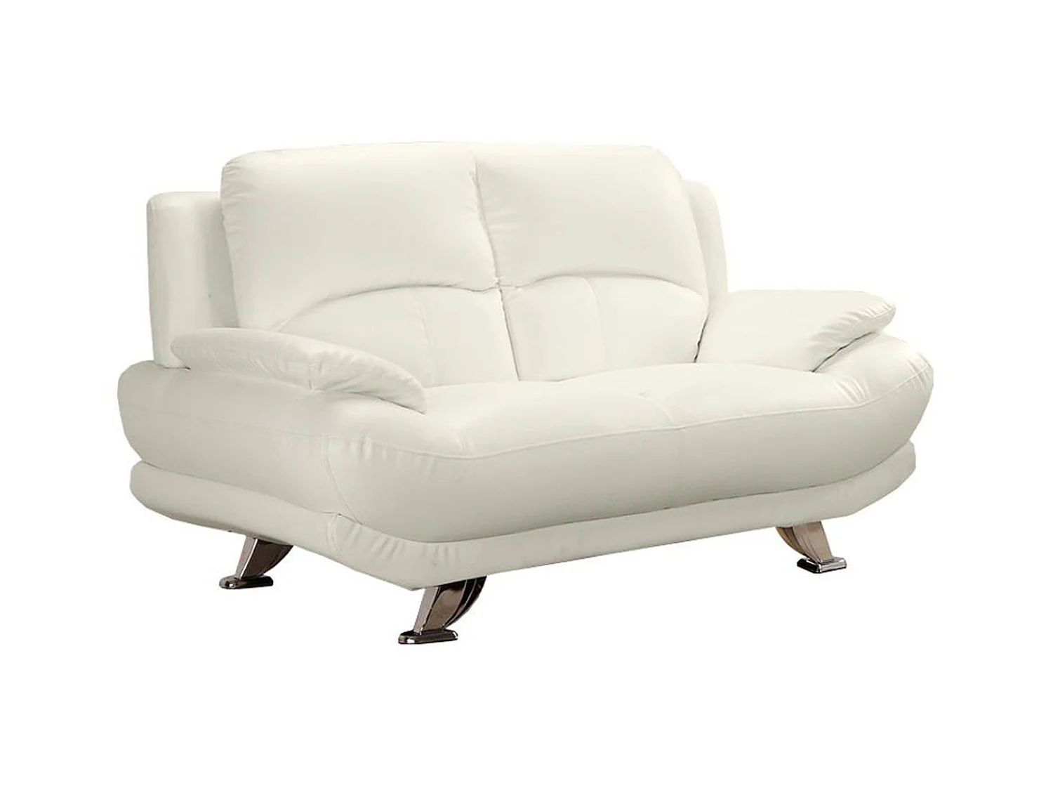 Komplet wypoczynkowy 3+2 z ekoskóry MUSKO -  Kość słoniowa