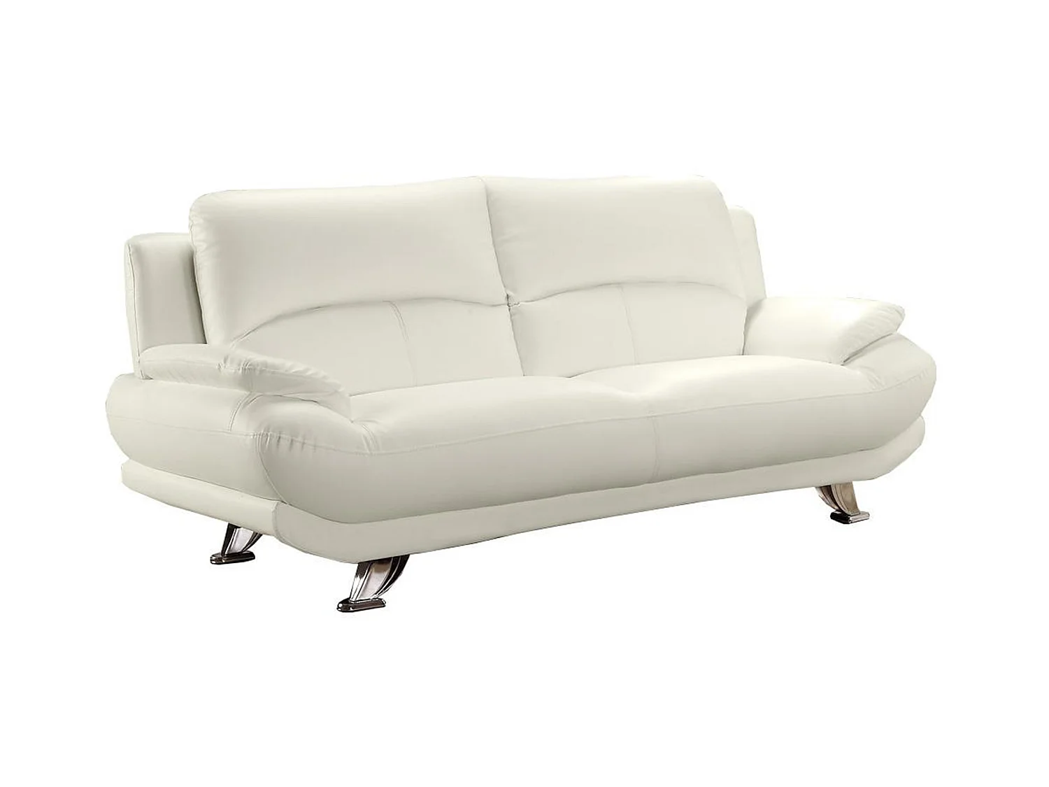 Komplet wypoczynkowy 3+2 z ekoskóry MUSKO -  Kość słoniowa