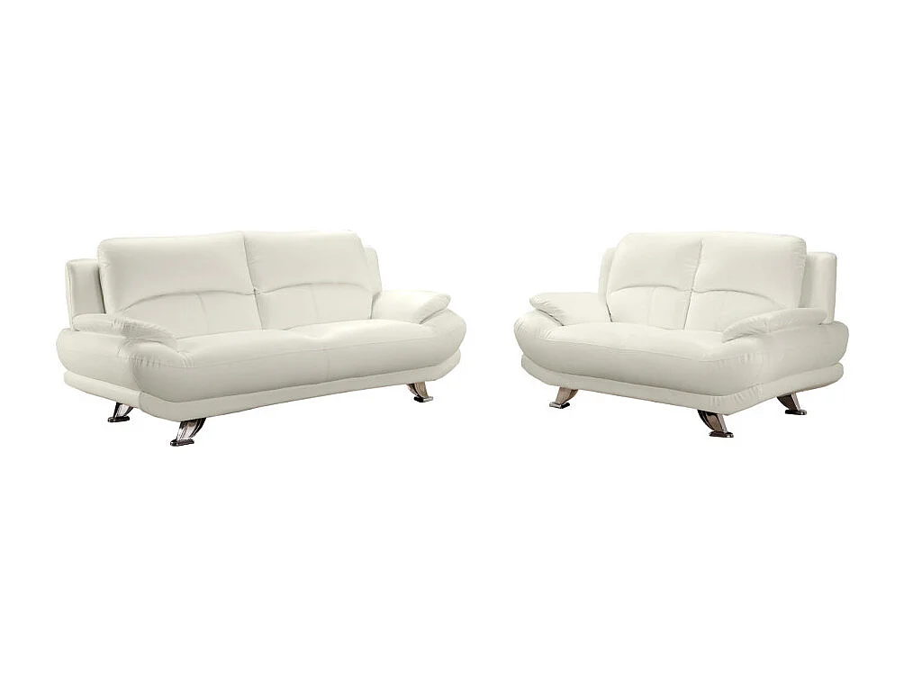 Canapés 3 places et 2 places en simili MUSKO - Ivoire