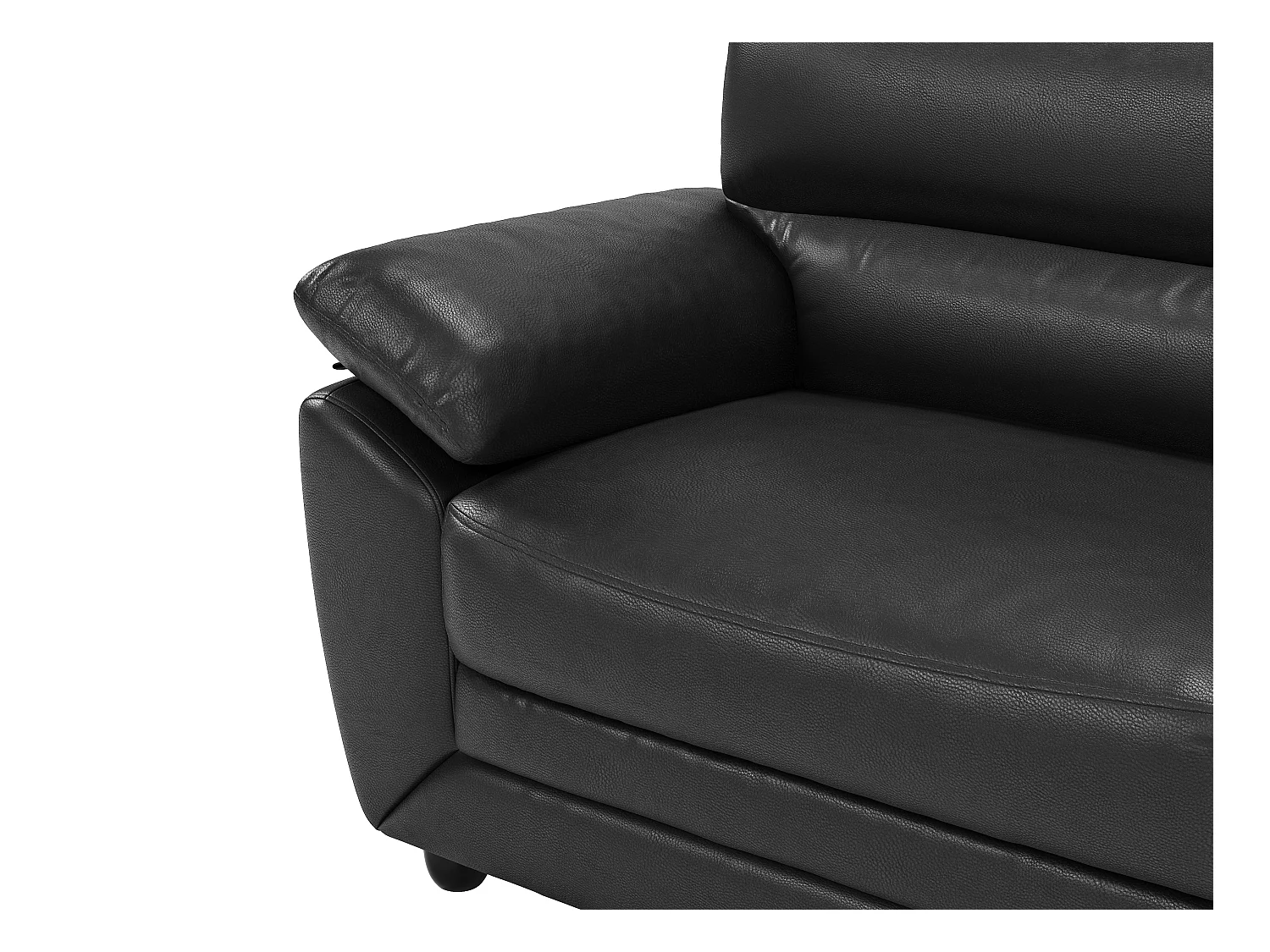 Couchgarnitur 3+2 - Kunstleder - Schwarz - MANOA