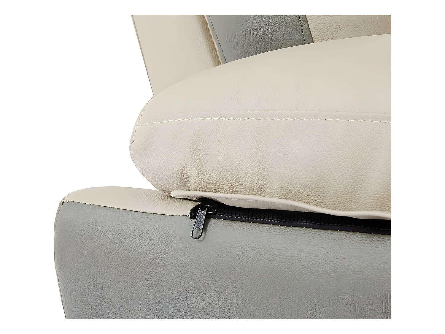 Couchgarnitur Leder 3+2 FRANCESCA - Grau & Anthrazit