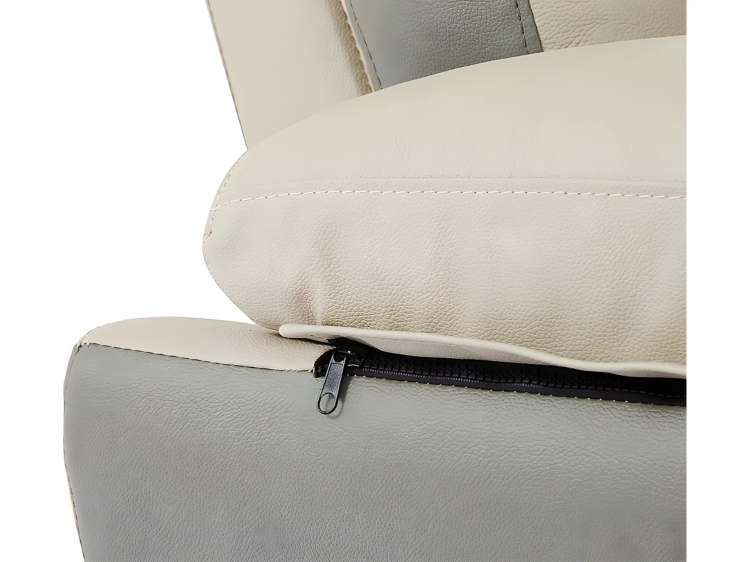 Canapés 3 places et 2 places en cuir FRANCESCA - Taupe