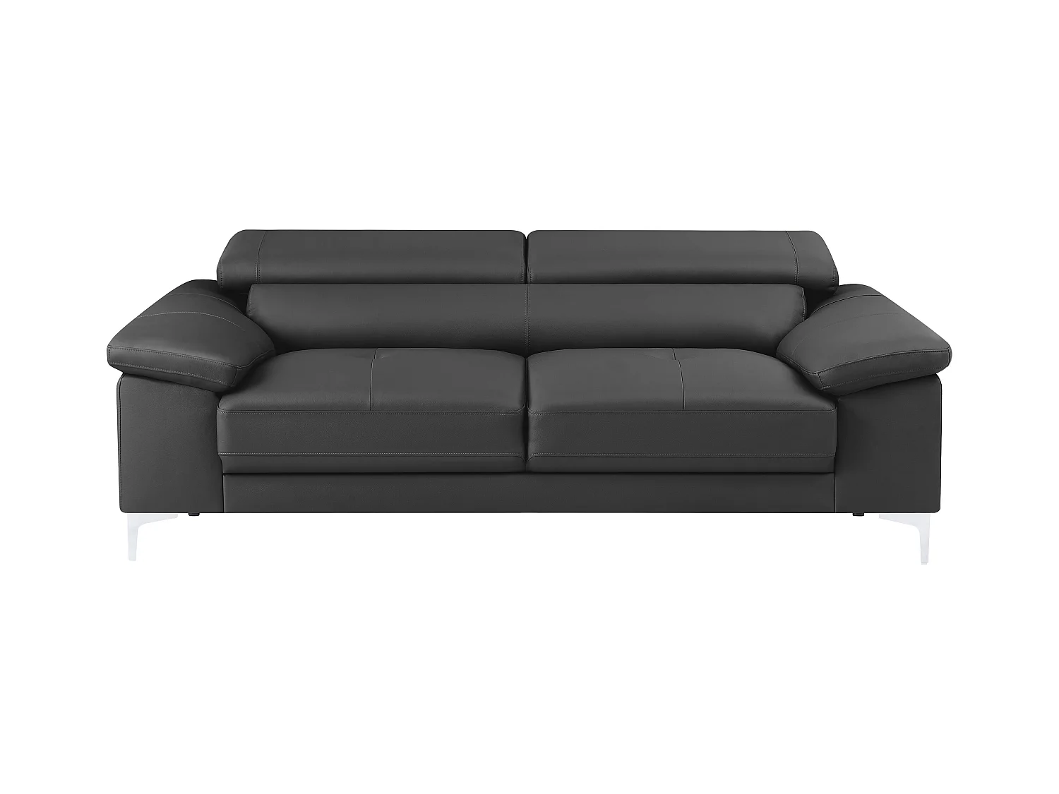 Couchgarnitur Leder 3+2 - Anthrazit - SOLANGE