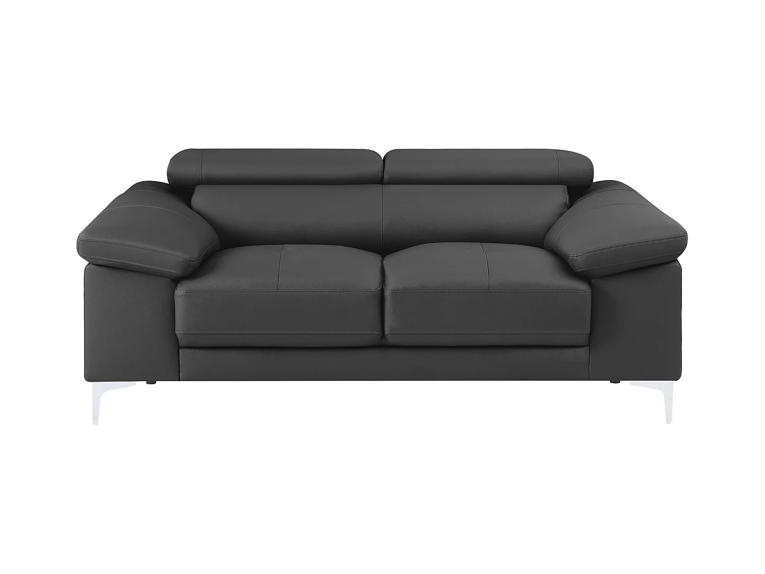 Couchgarnitur Leder 3+2 - Anthrazit - SOLANGE