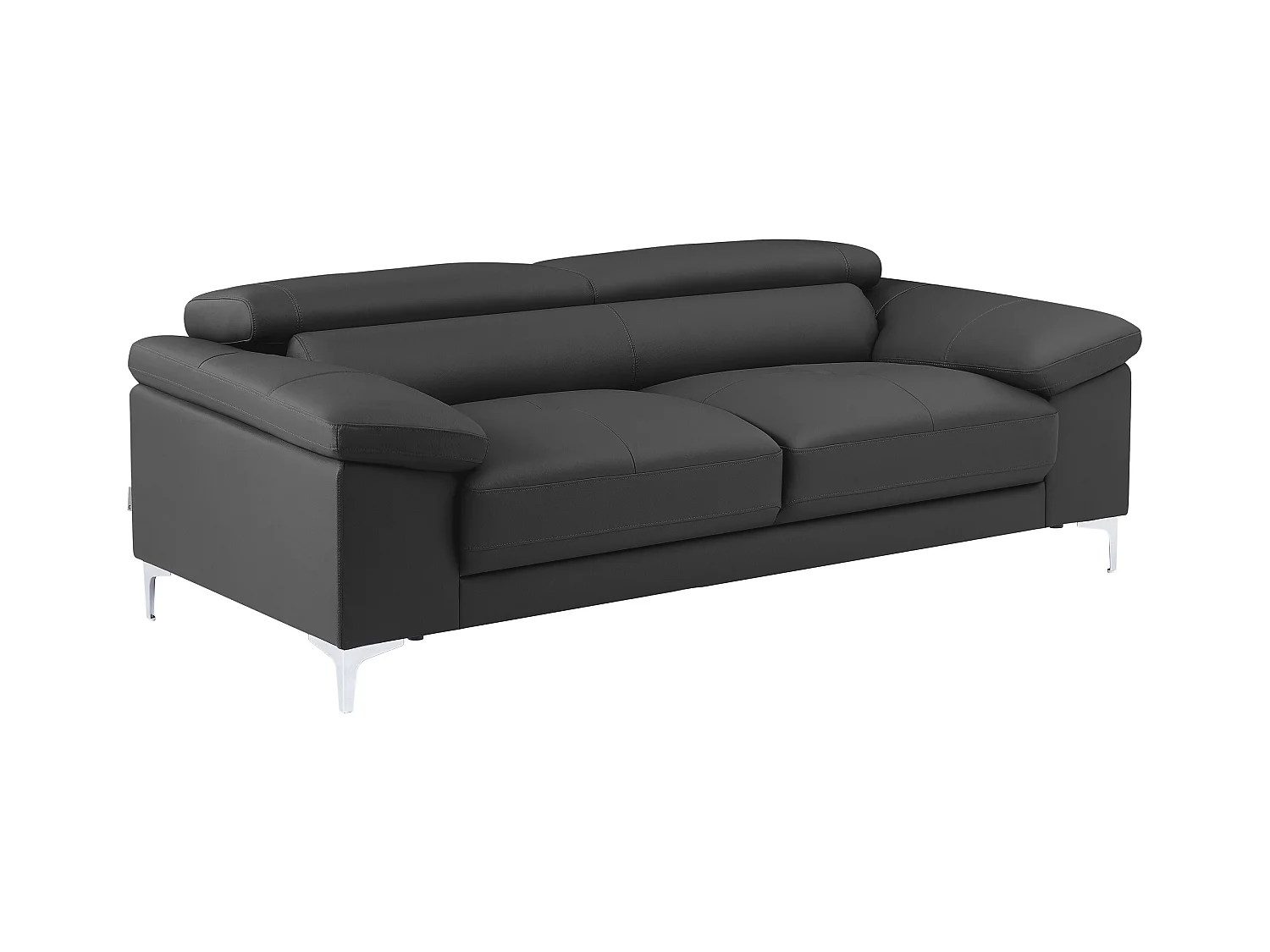 Couchgarnitur Leder 3+2 - Anthrazit - SOLANGE