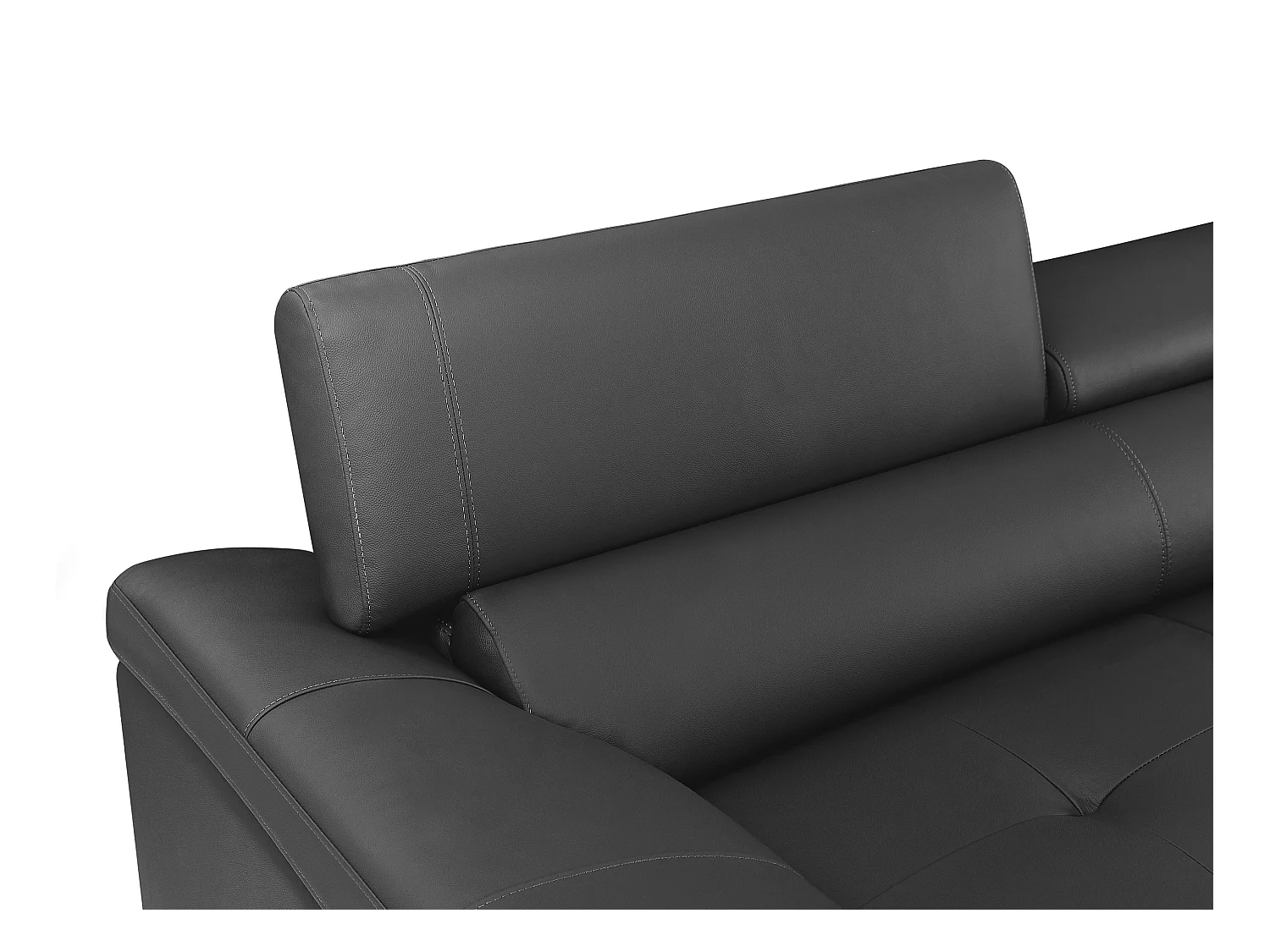 Couchgarnitur Leder 3+2 - Anthrazit - SOLANGE