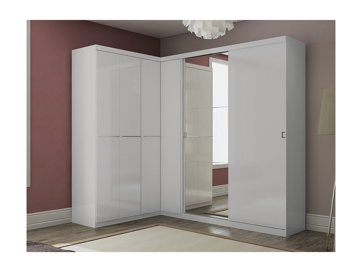 Eck-Kleiderschrank mit Spiegel OLOF günstig kaufen