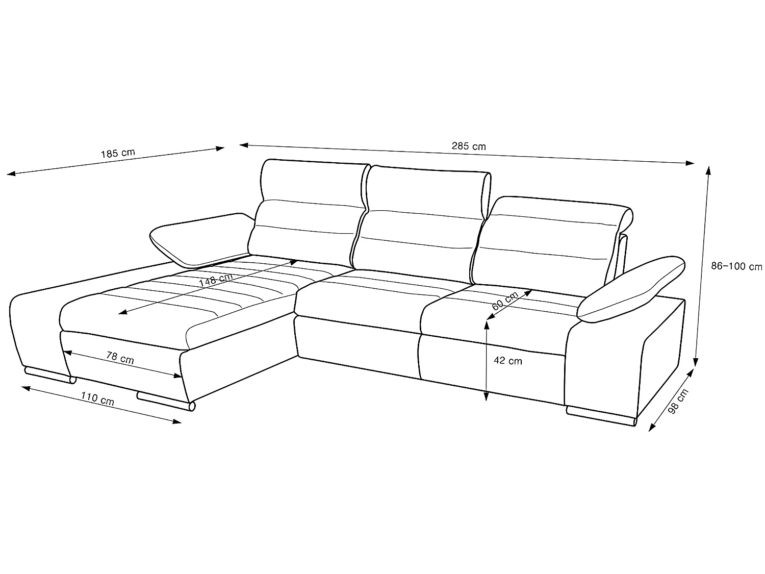 Ecksofa mit Schlaffunktion & Bettkasten - Ecke Links - Taupe - MIRABEAU