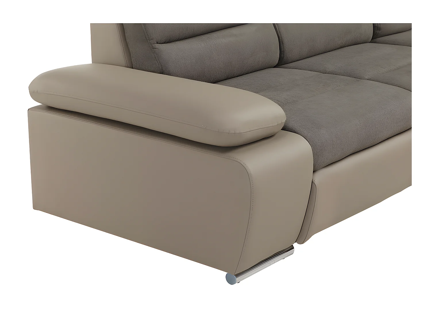 Ecksofa mit Schlaffunktion & Bettkasten - Ecke Rechts - Taupe - MIRABEAU