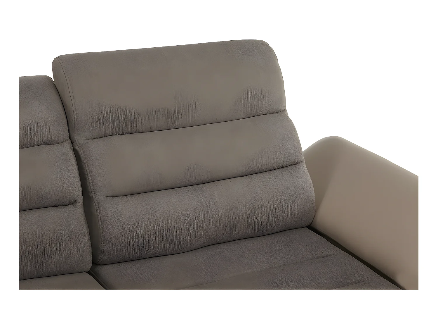 Ecksofa mit Schlaffunktion & Bettkasten - Ecke Rechts - Taupe - MIRABEAU