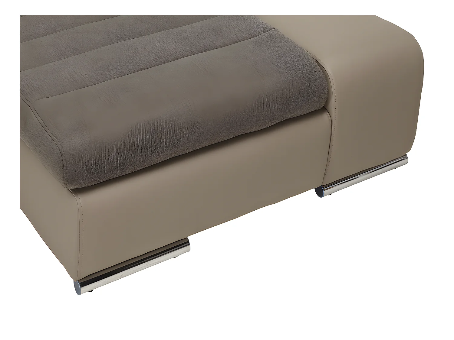 Ecksofa mit Schlaffunktion & Bettkasten - Ecke Rechts - Taupe - MIRABEAU