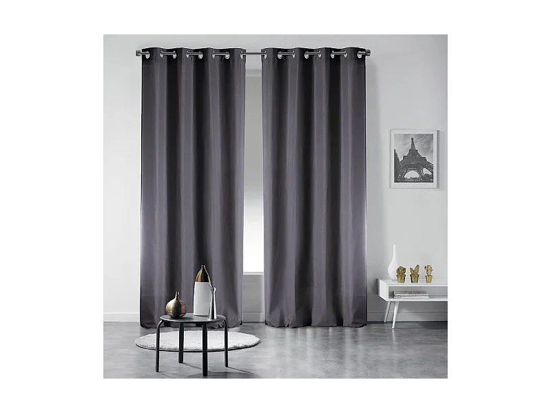 Einfarbiger Verdunkelungsvorhang mit Ösen 135 x 240 cm