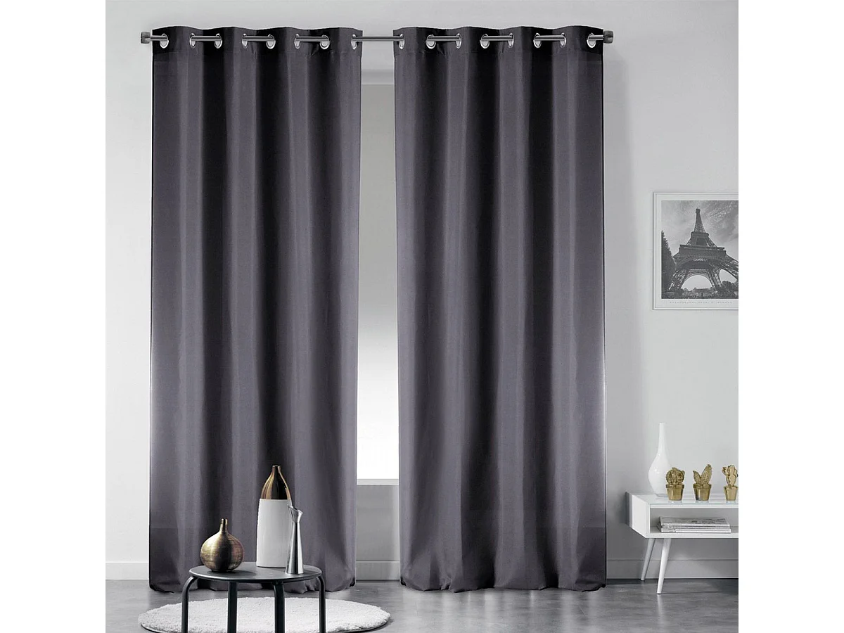 Rideau Occultant "Noche" 135x240cm Gris Ardoise