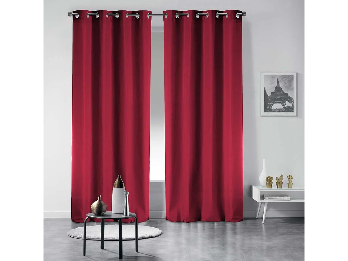 Rideau Occultant "Noche" 140x240cm Carmin