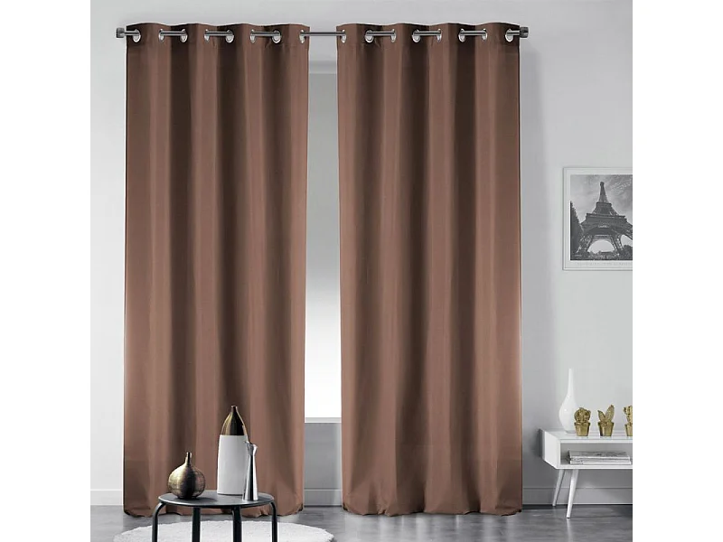 Rideau Occultant "Noche" 135x240cm Noisette