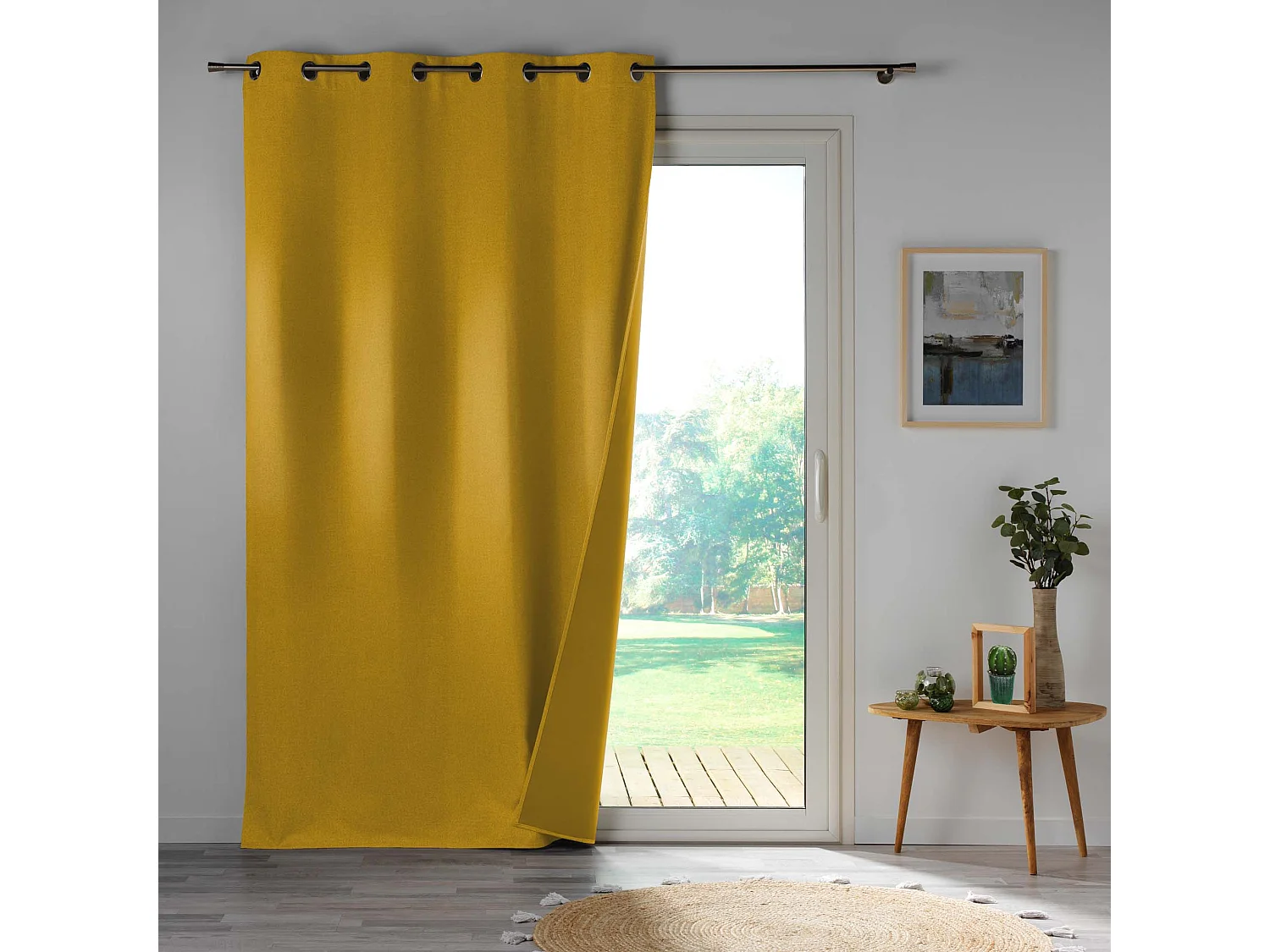 Rideau Occultant "Obscure" 140x260cm Jaune