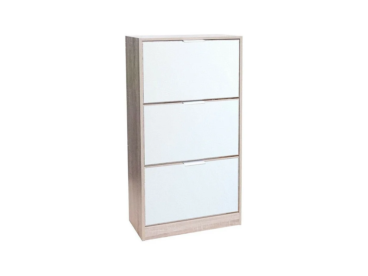 Hconfortxl-Meuble à chaussure design mirroir - L. 60 x H. 116 cm - Marron bois
