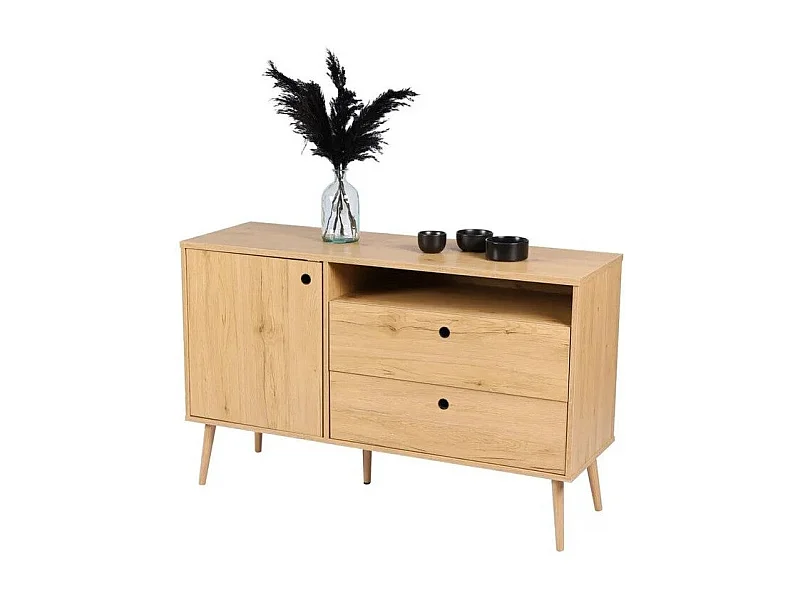 IDTENDANCEDECO BUFFET AVEC 1 PORTE 2 TIROIRS ET 1 NICHE 120X39XH75CM
