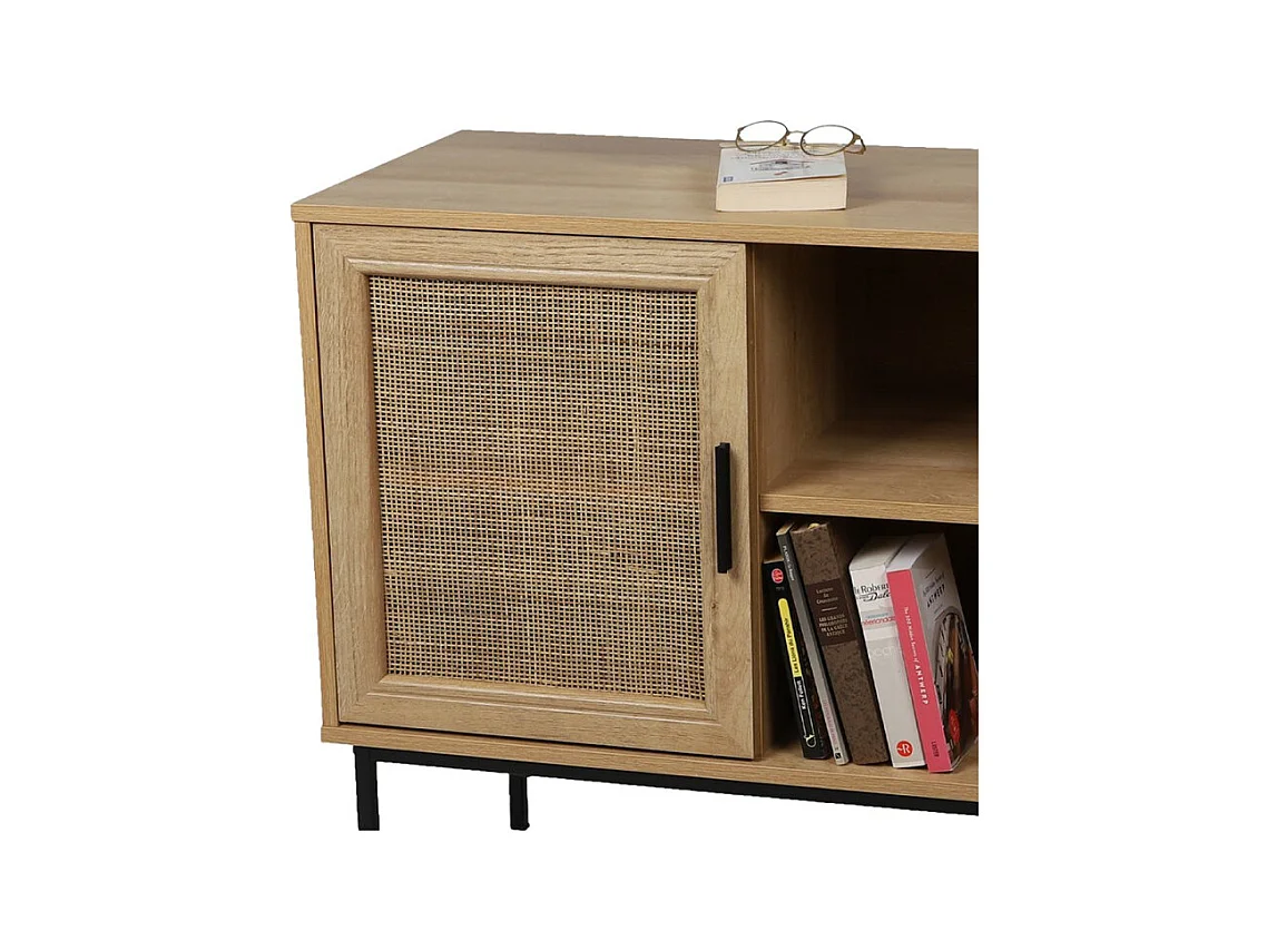 IDTENDANCEDECO BUFFET ISIDOR AVEC 1 PORTE ET 2 ETAGERES 80X39XH73CM