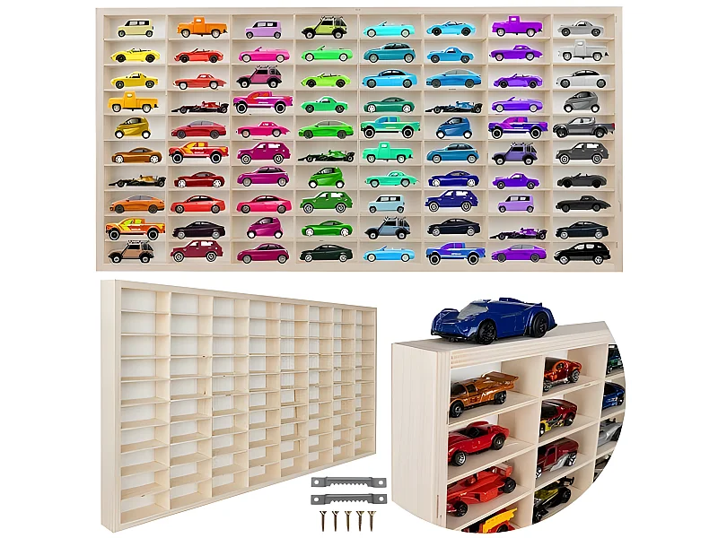 Hconfortxl-étagère En Bois Pour Mini Voitures 80 Compartiments