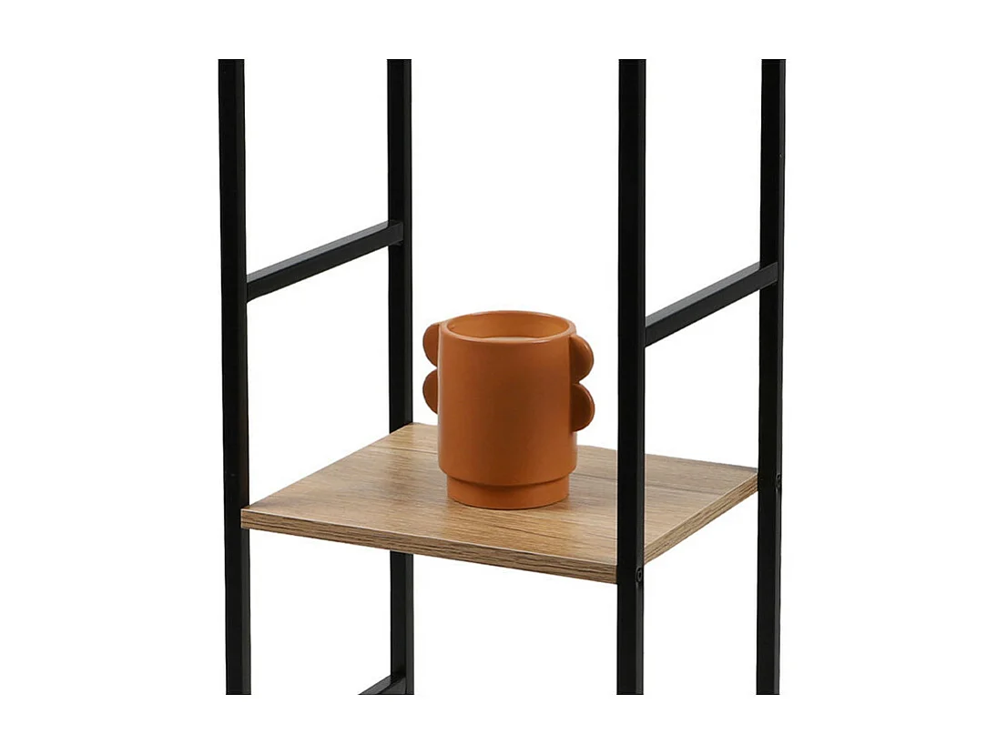 Hconfortxl-étagère échelle Métal Noir Et Bois 3 étages 29x23.5x80cm