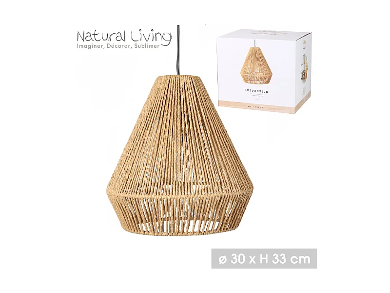 IDTENDANCEDECO SUSPENSION LUMINAIRE EN CORDE 30X30X33CM