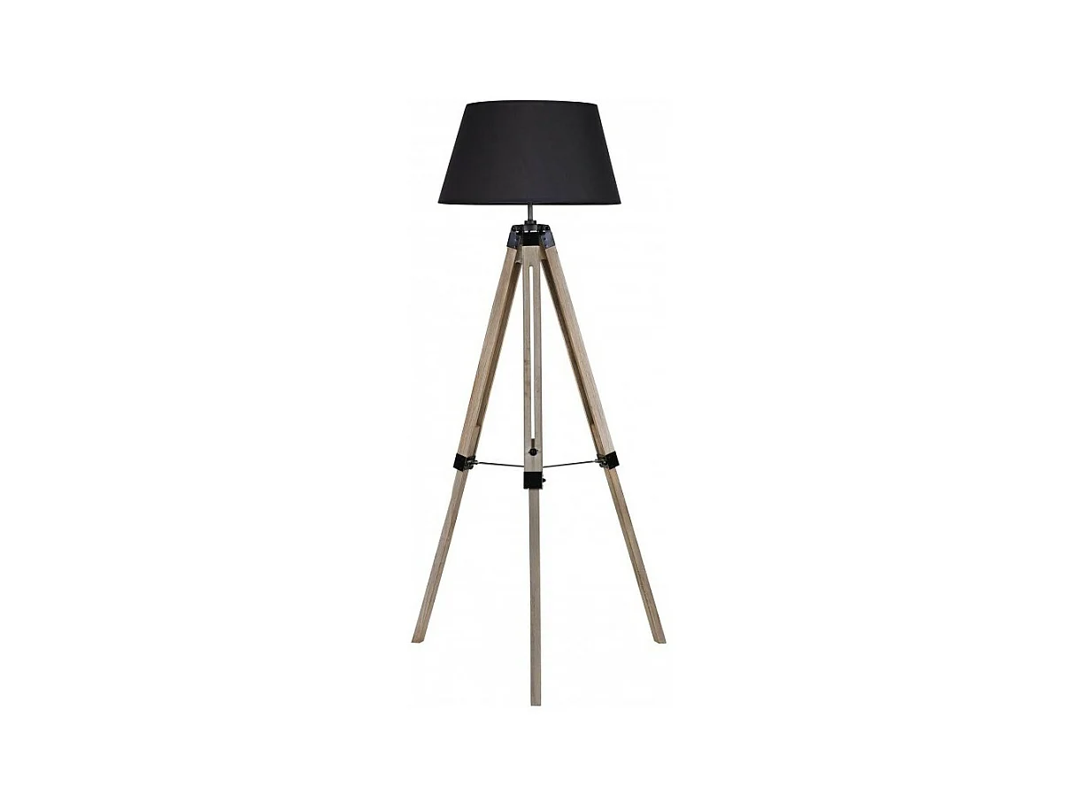 LAMPADAIRE TREPIED AVEC ABAT JOUR Noir H144cm L72CM IDTENDANCEDECO