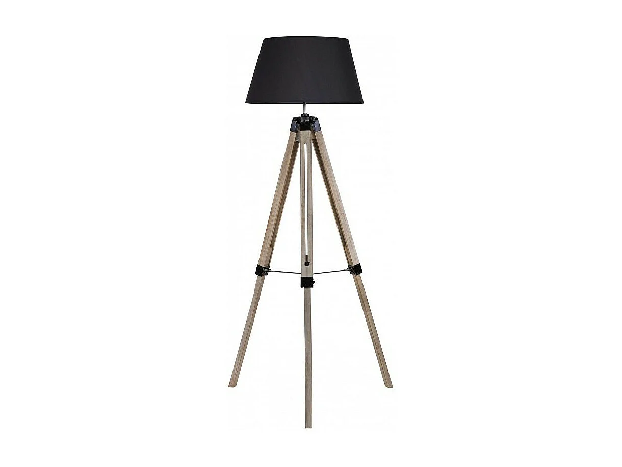 LAMPADAIRE TREPIED AVEC ABAT JOUR Noir H144cm L72CM IDTENDANCEDECO
