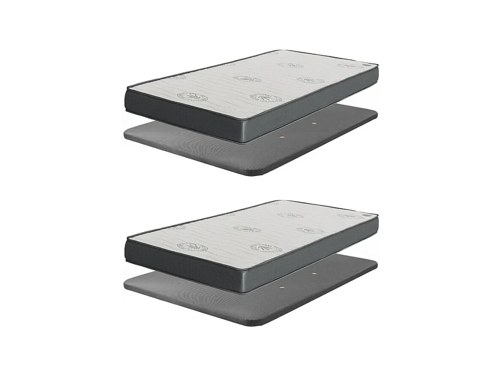 Cama y estante aglomerado blanco sin somieres y colchones 65x199x96cm