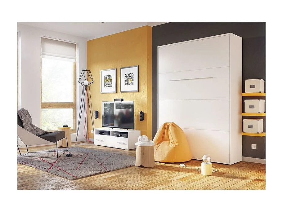 Cama c/armário vertical AMBIHOME TANDOM I - Branco, 140x200cm